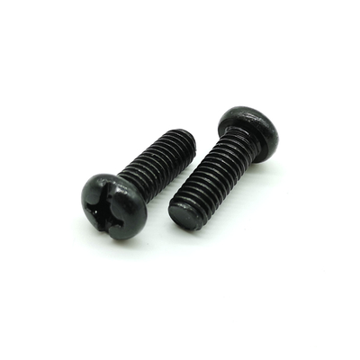 Black Zinc Steel 4mm Slotted Round Head Machine Screws Phillips Combo Drive